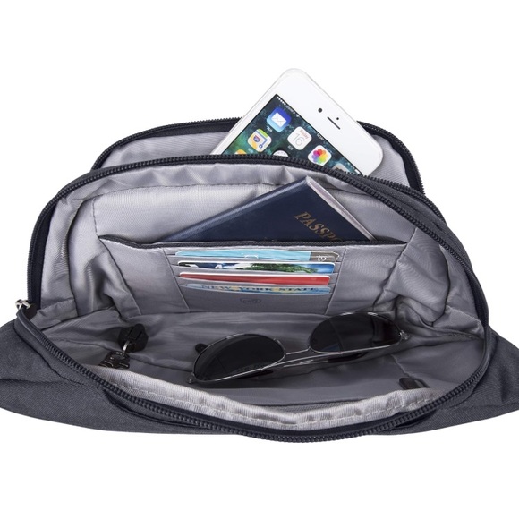 Travelon Anti-Theft Metro Waist Pack or Cross Body bag - new, navy heather - Picture 3 of 6